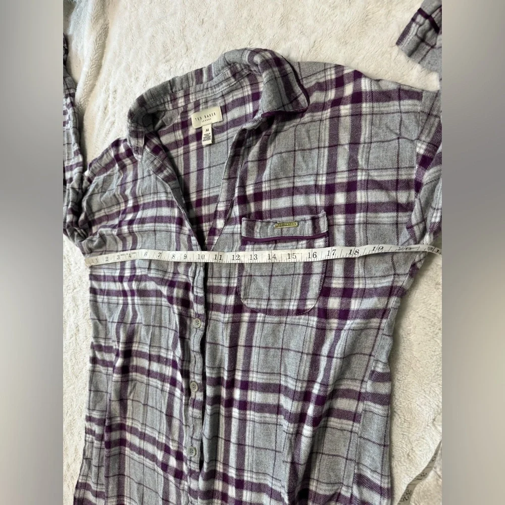 TED BAKER Flannel Night Shirt Plaid Button-Up Shirt Dress
